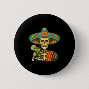 Skeleton-Bier Cinco de Mayo Fiesta Button