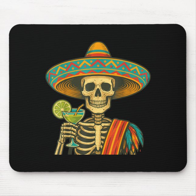 Skeleton-Bier Cinco de Mayo Fiesta  Mousepad (Vorne)
