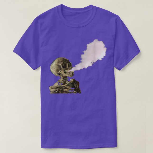 Skeleton blowing major vape cloud  T-Shirt (Design vorne)