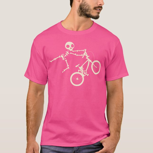 Skeleton Bmx Coole Hard Core Cyclis T-Shirt (Vorderseite)