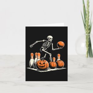 Skeleton Bowling Player Funny Bowler Halloween Karte