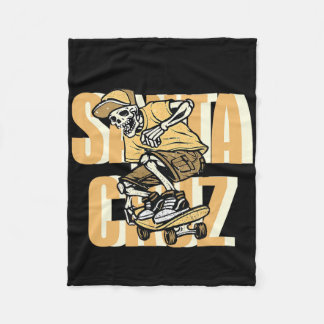 Skeleton Boy Skateboarding Gothic Dark Fantasy Art Fleecedecke