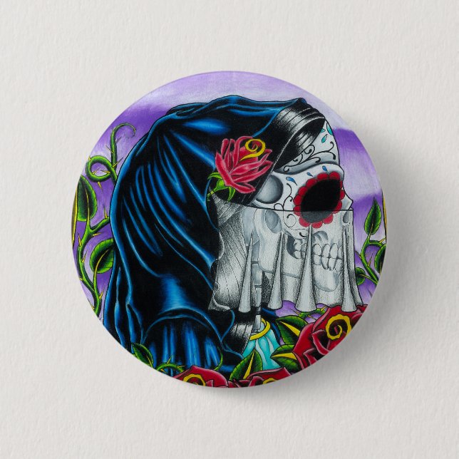 Skeleton Braut Button (Vorderseite)
