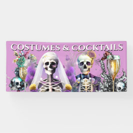 Skeleton Brautbäume lila Hochzeitscocktail Banner