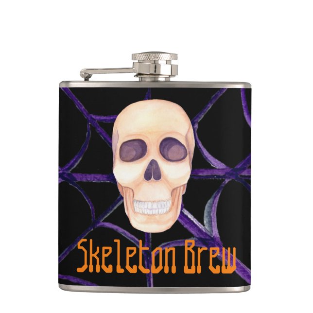 Skeleton Brew Vinyl umhüllte Flasche Flachmann (Vorderseite)