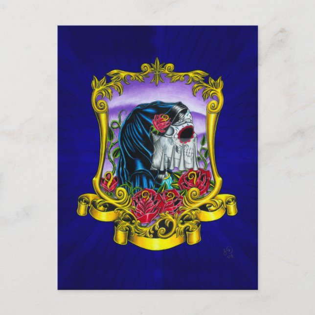 Skeleton Bride Postcard Postkarte (Vorderseite)
