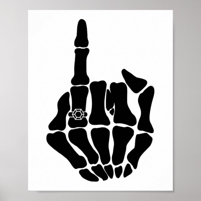 Skeleton Bride Wedding Just Married Spooky Gothic Poster (Vorne)