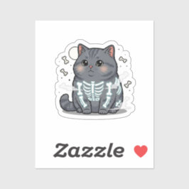 Skeleton Brit - British Shorthair Cat Spooky Aufkleber