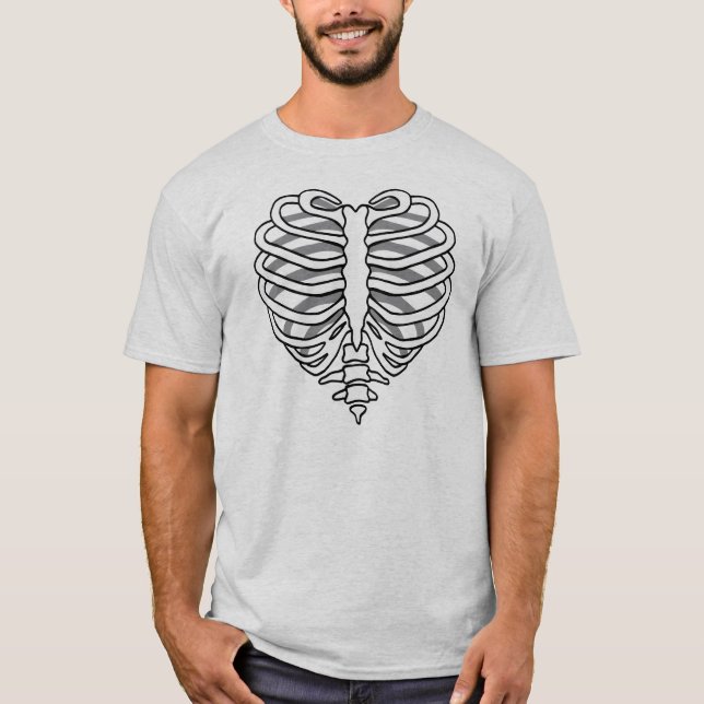 Skeleton Brustkorbherz T-Shirt (Vorderseite)