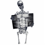 Skeleton Brustradiographie-Foto-Skulptur Freistehende Fotoskulptur<br><div class="desc">Zeichnen Sie das Zeichnen eines Skeletts an, das eine menschliche Brustradiographie hält</div>