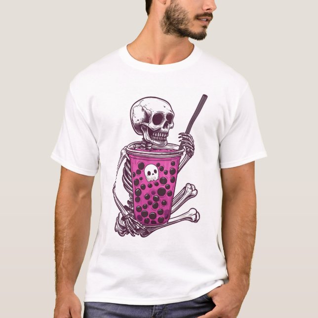  Skeleton Bubble Tea T-Shirt (Vorderseite)