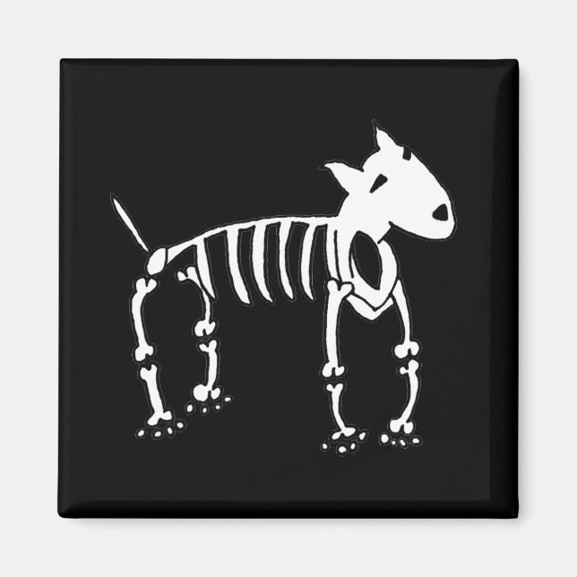 Skeleton Bull Terrier Dog Magnet (Vorne)