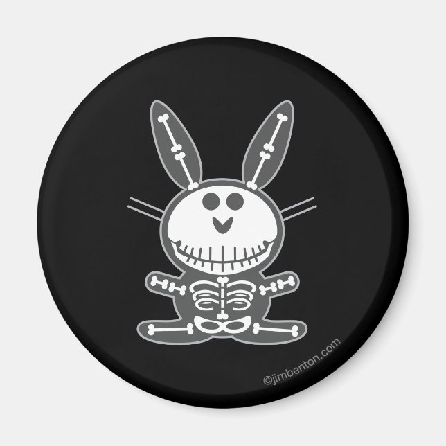 Skeleton Bunny Magnet (Vorne)