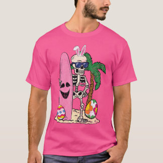 Skeleton Bunny Oars Surfer Ostereier Jagd Surf T-Shirt