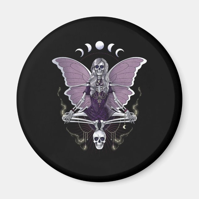 Skeleton Butterfly Goth Magnet (Vorne)