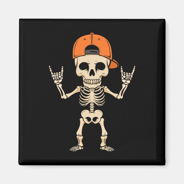 Skeleton Cap Halloween Punk Rock Men Boys Magnet (Vorne)
