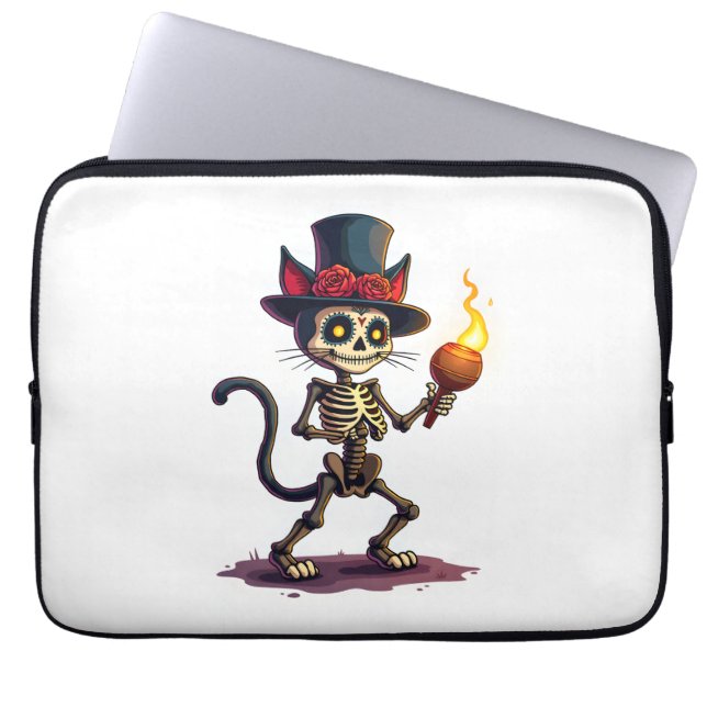 Skeleton Cat Jamboree Laptopschutzhülle (Vorderseite)
