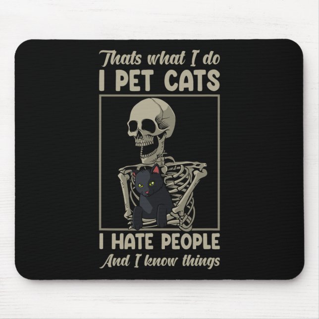 Skeleton Cat Kitten Lover Grumpy Skull Kitty Pet O Mousepad (Vorne)