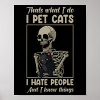 Skeleton Cat Kitten Lover Grumpy Skull Kitty Pet O