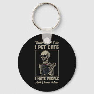 Skeleton Cat Kitten Lover Grumpy Skull Kitty Pet O Schlüsselanhänger