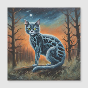 Skeleton Cat Magnetkarte