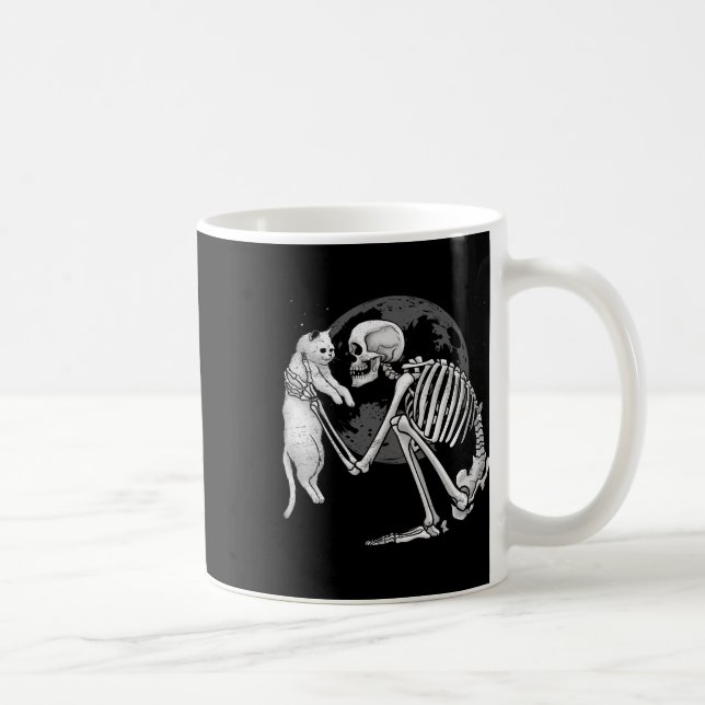 Skeleton Cat Skull Kitty Niedlich Ghost Halloween  Kaffeetasse (Rechts)