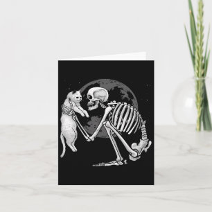 Skeleton Cat Skull Kitty Niedlich Ghost Halloween Karte