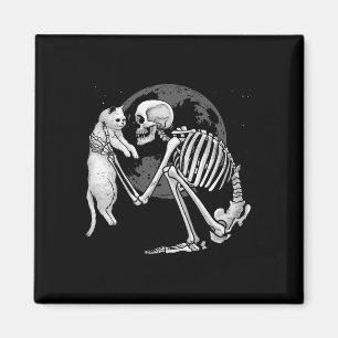Skeleton Cat Skull Kitty Niedlich Ghost Halloween Magnet