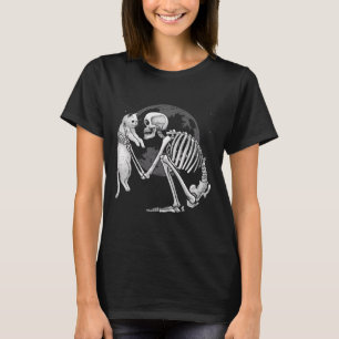Skeleton Cat Skull Kitty Niedlich Ghost Halloween T-Shirt