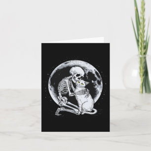 Skeleton Cat Skull Kitty Niedlich Goth Halloween C Karte