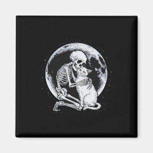 Skeleton Cat Skull Kitty Niedlich Goth Halloween C Magnet