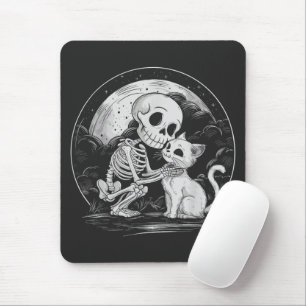 Skeleton Cat Skull Kitty - Niedliches Goth Hallowe Mousepad