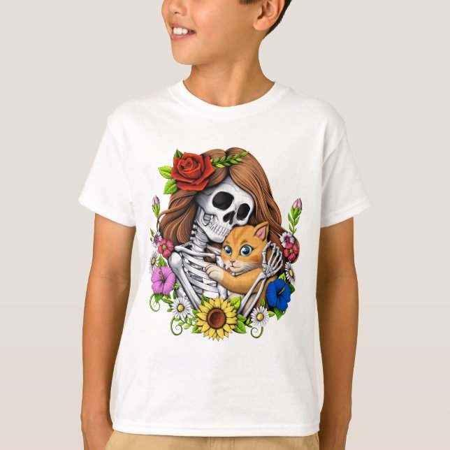 Skeleton Cat T-Shirt (Vorderseite)