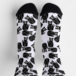 Skeleton Cats Halloween Socken