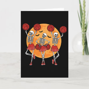 Skeleton Cheerleader Cheerleading Gruppe Halloween Karte