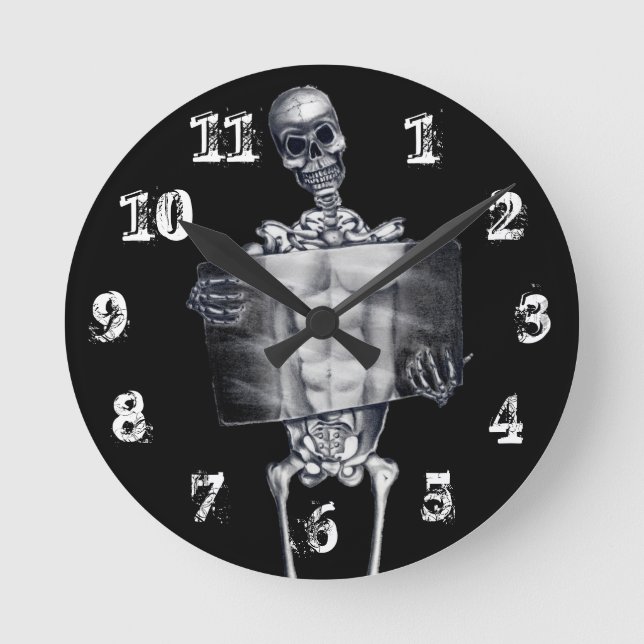 Skeleton Chest Xray Wall Clock Runde Wanduhr (Vorderseite)