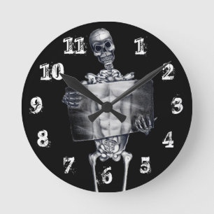Skeleton Chest Xray Wall Clock Runde Wanduhr