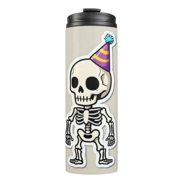 "Skeleton Chic Stickers" Thermosbecher (Vorderseite)