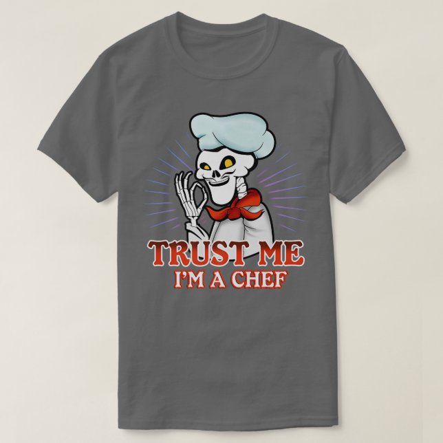 Skeleton Cook Cooking Chef  T-Shirt (Design vorne)