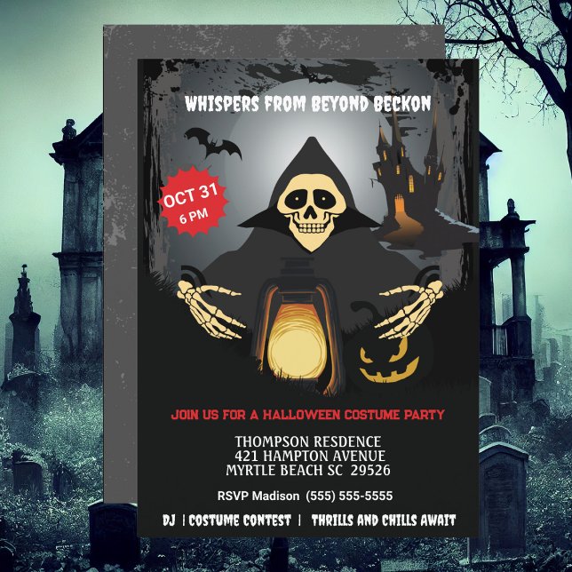 Skeleton Costume Halloween-Party Einladung (Von Creator hochgeladen)