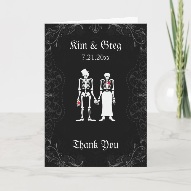 Skeleton Couple Danke-Card Dankeskarte (Vorderseite)