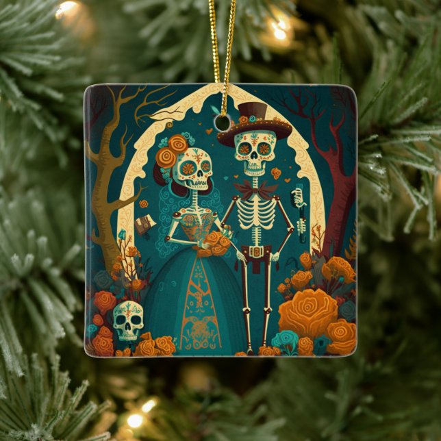 Skeleton Couple Day of the Dead Ornament (Baum)