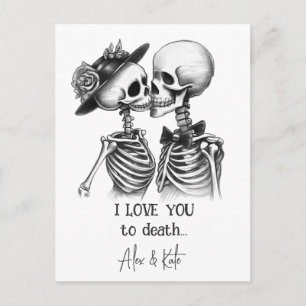 Skeleton Couple Feiertagspostkarte