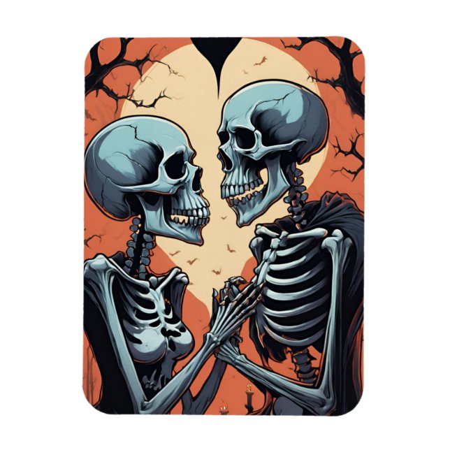 Skeleton Couple Foto Magnet - Gotische Romantikhal (Vertikal)