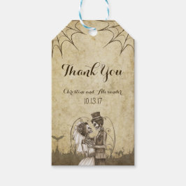 Skeleton Couple für Halloween Hochzeit Geschenkanhänger