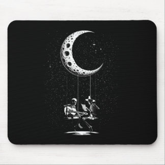 Skeleton Couple Moon Gitarre Halloween Mousepad