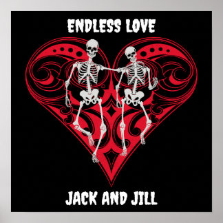 Skeleton Couple Personalisiert Poster