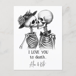 Skeleton Couple Postkarte