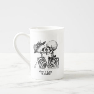 Skeleton Couple Prozellantasse