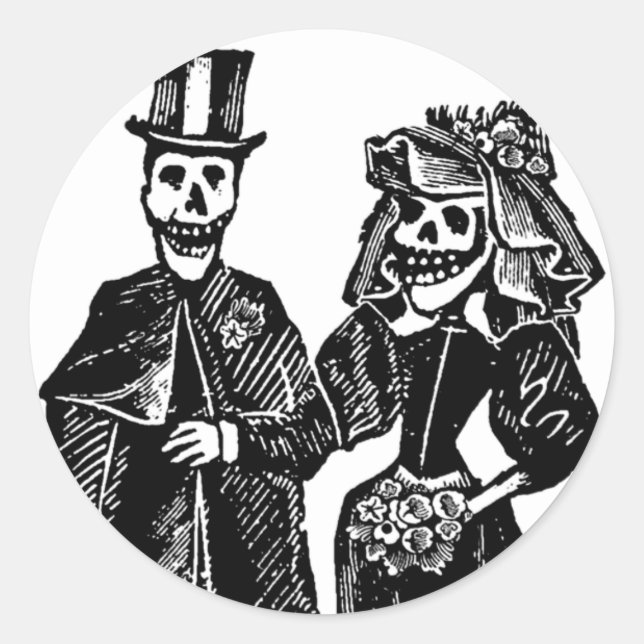 Skeleton Couple - Siegel/Stickers #1 Runder Aufkleber (Vorderseite)